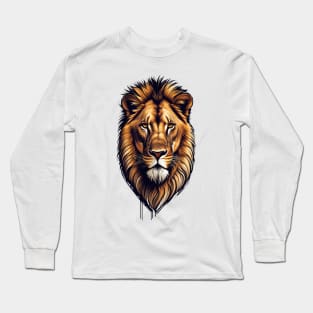 Lion Face Printed Long Sleeve T-Shirt